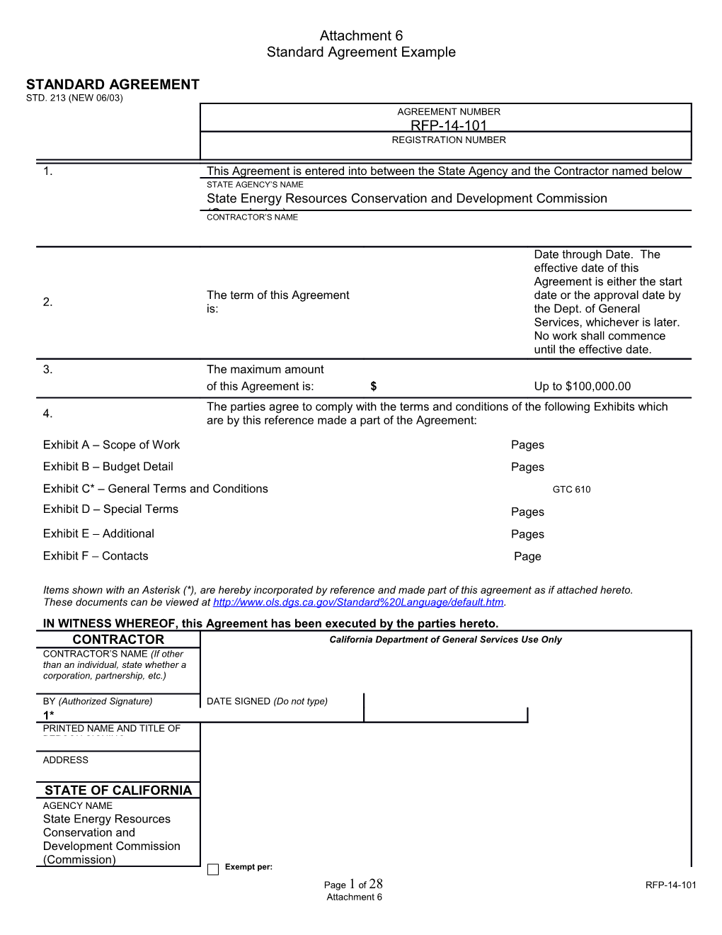 Scope of Work Described in the RFP