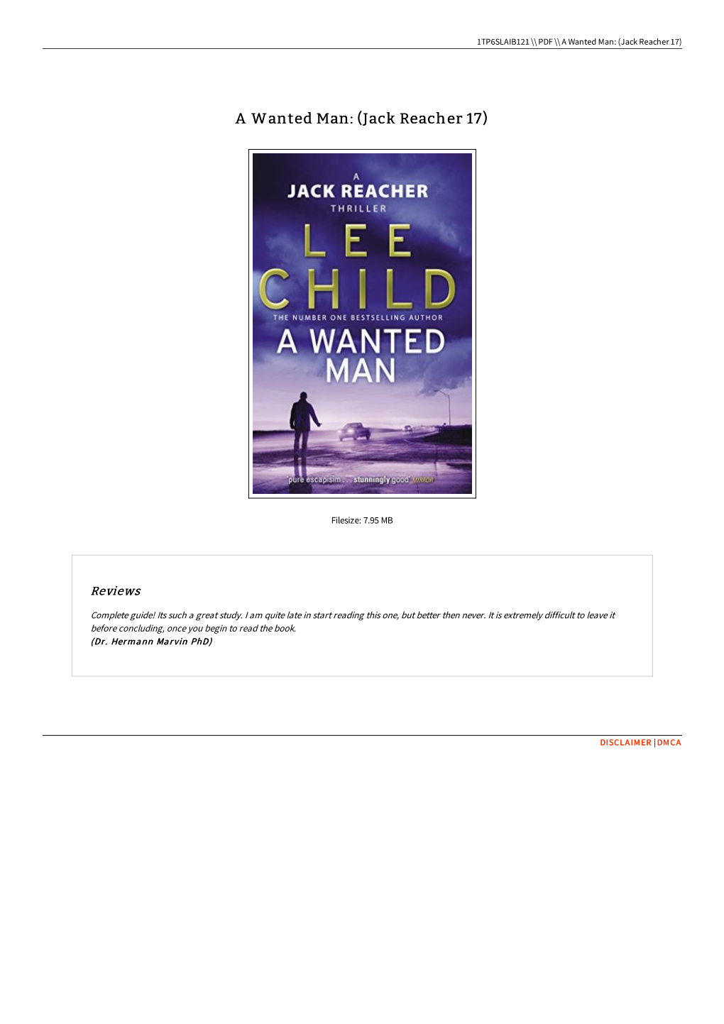 Download Ebook // a Wanted Man: (Jack Reacher 17) « P30PBYO8IWNE