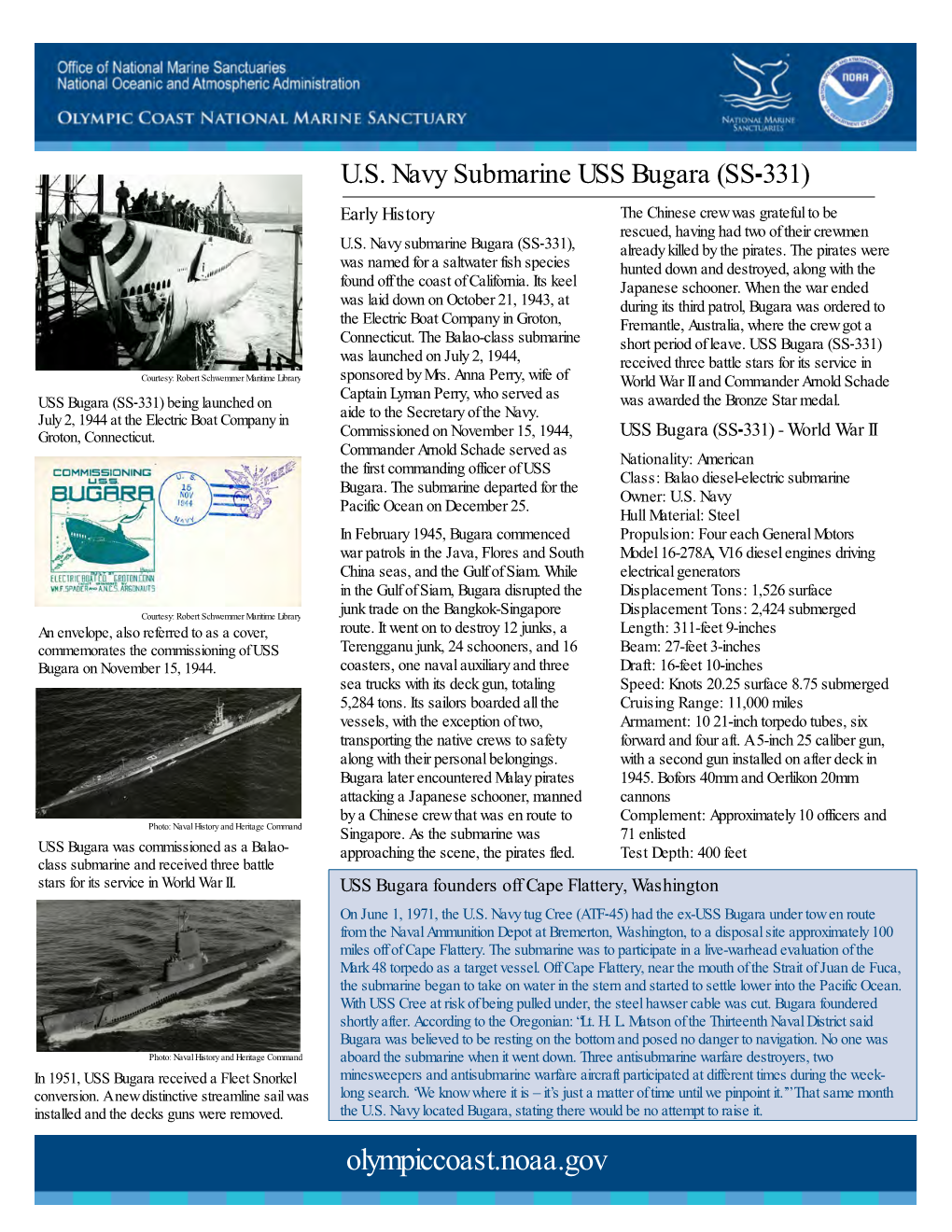 U.S. Navy Submarine USS Bugara (SS-331) Early History the Chinese Crew Was Grateful to Be Rescued, Having Had Two of Their Crewmen U.S