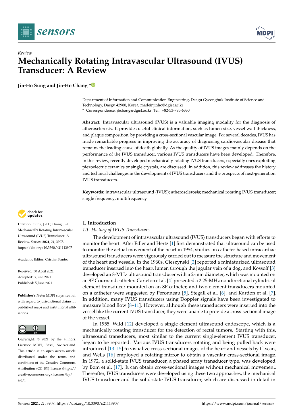 Mechanically Rotating Intravascular Ultrasound (IVUS) Transducer: a Review