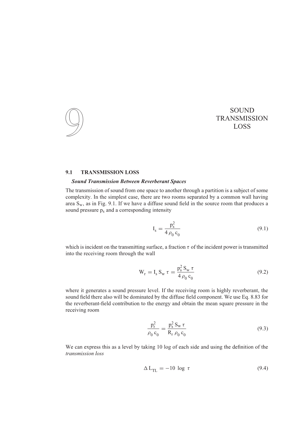 Sound Transmission Loss