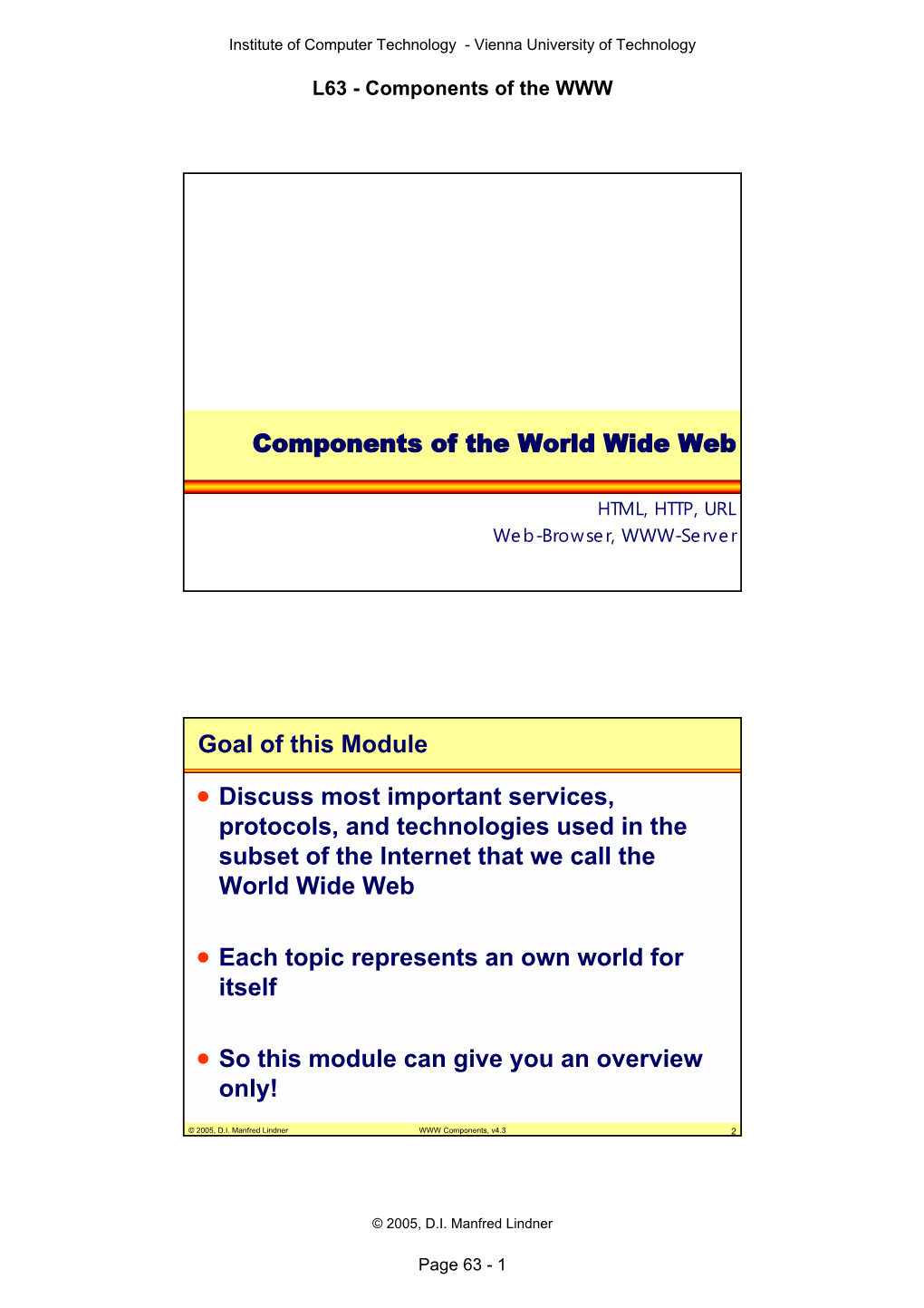 Components of the World Wide Web