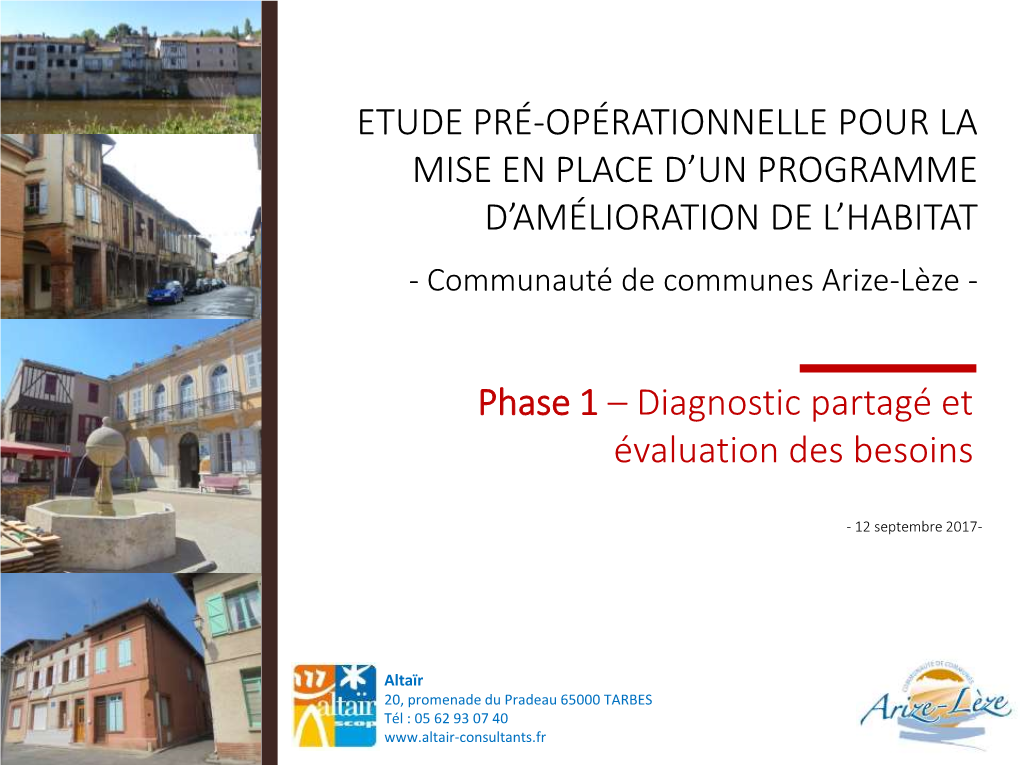 Etude Pré-Opérationnelle À Un Programme D'amélioration De L'habitat