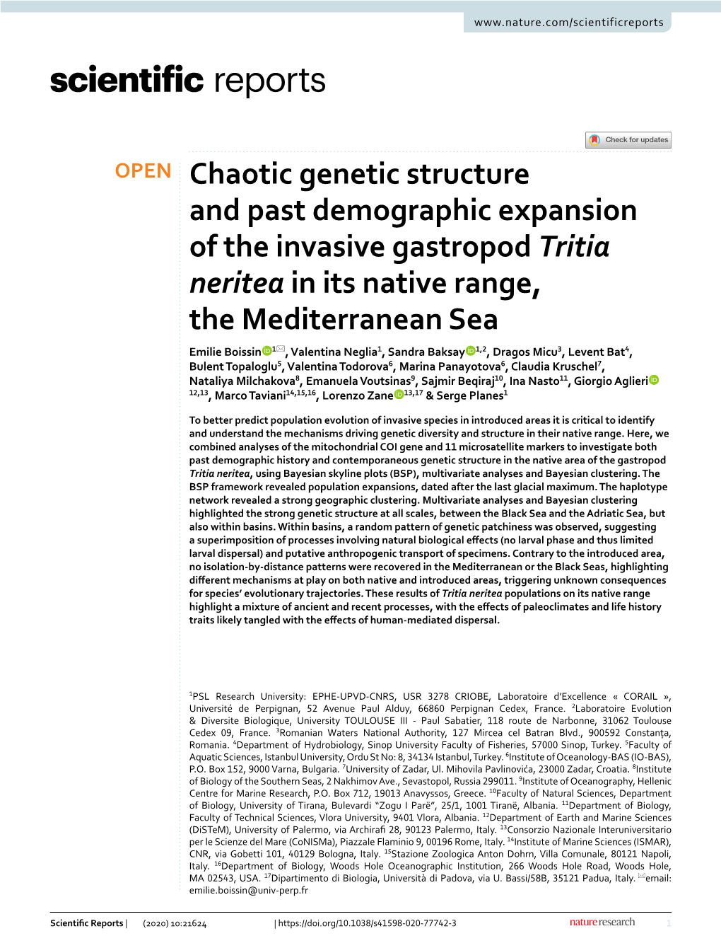 Chaotic Genetic Structure and Past Demographic Expansion of The