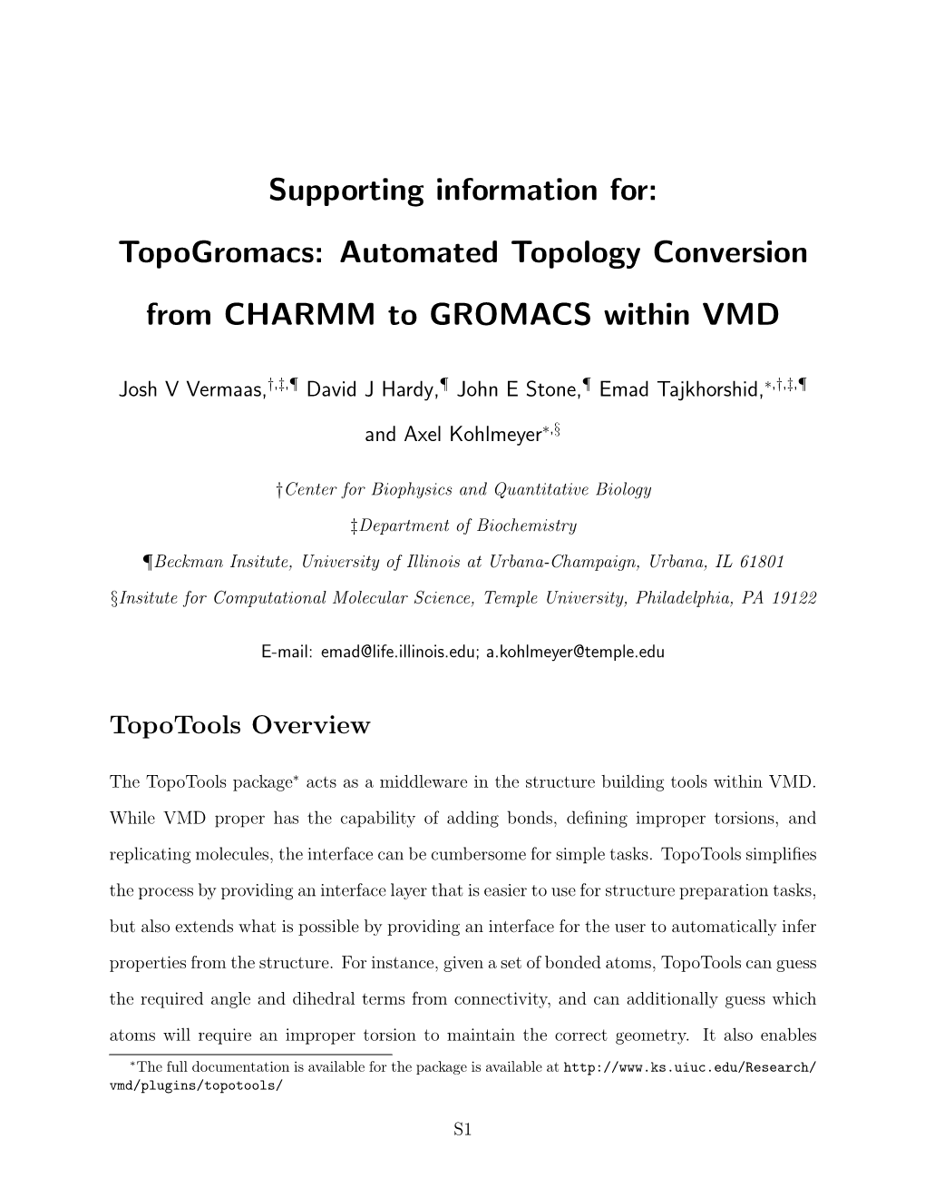 Automated Topology Conversion from CHARMM to GROMACS Within VMD