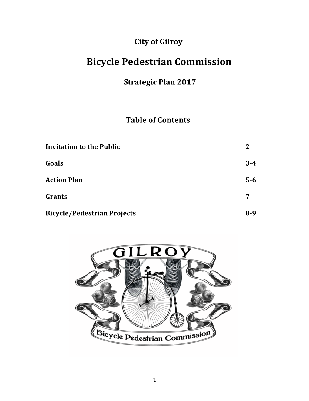 City of Gilroy Bicycle Pedestrian Commission Strategic Plan 2017