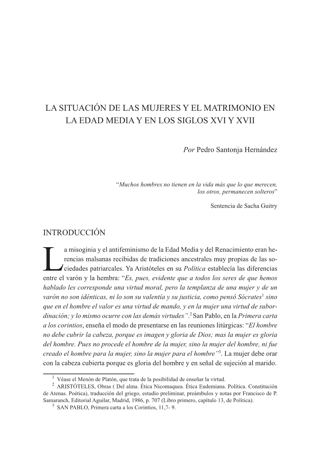 La Situación De Las Mujeres Y El Matrimonio En La Edad Media Y En Los Siglos Xvi Y Xvii