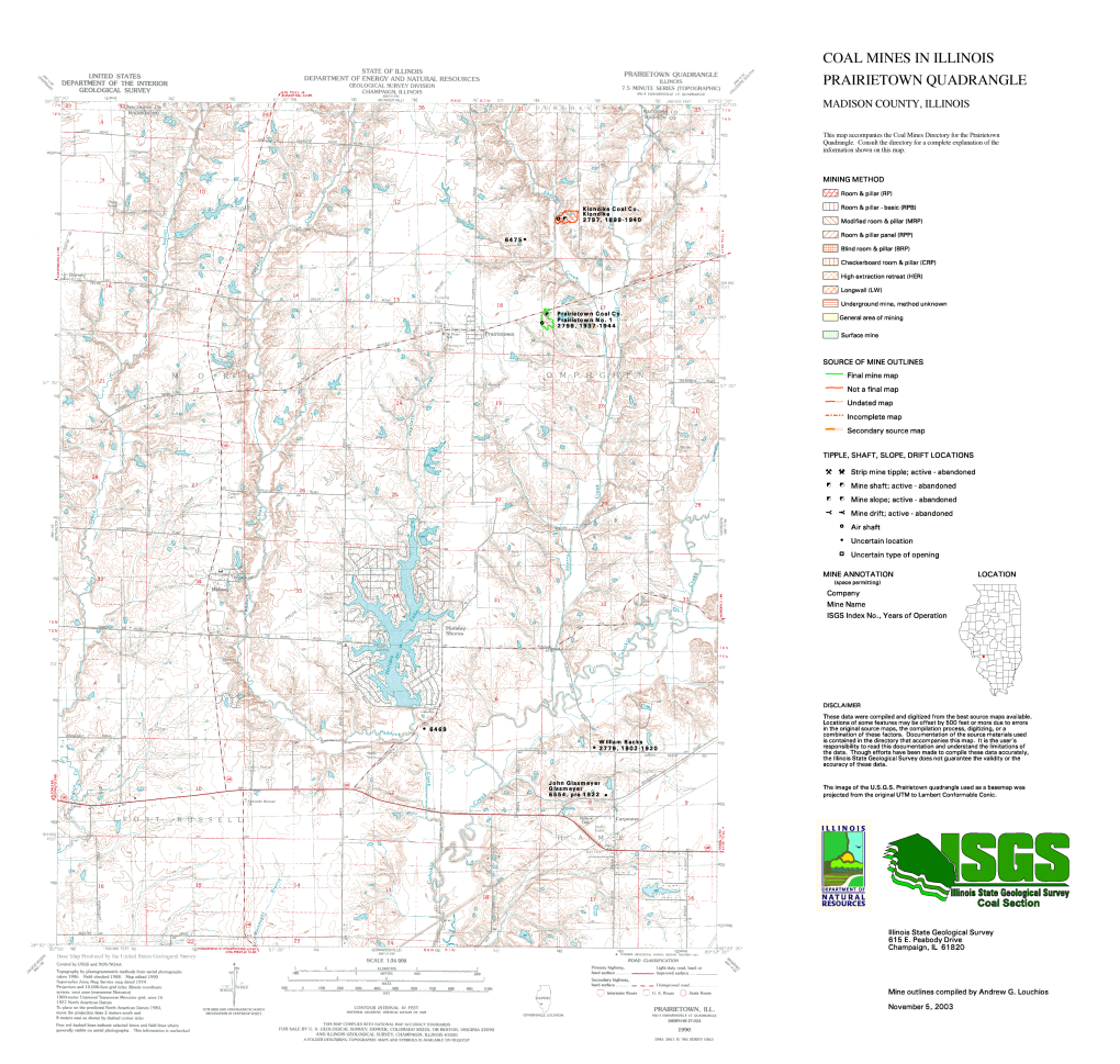 Prairietown Quadrangle Map and Directory