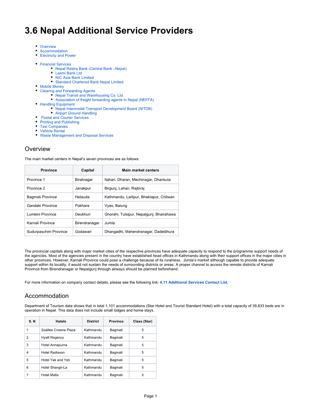 3.6 Nepal Additional Service Providers