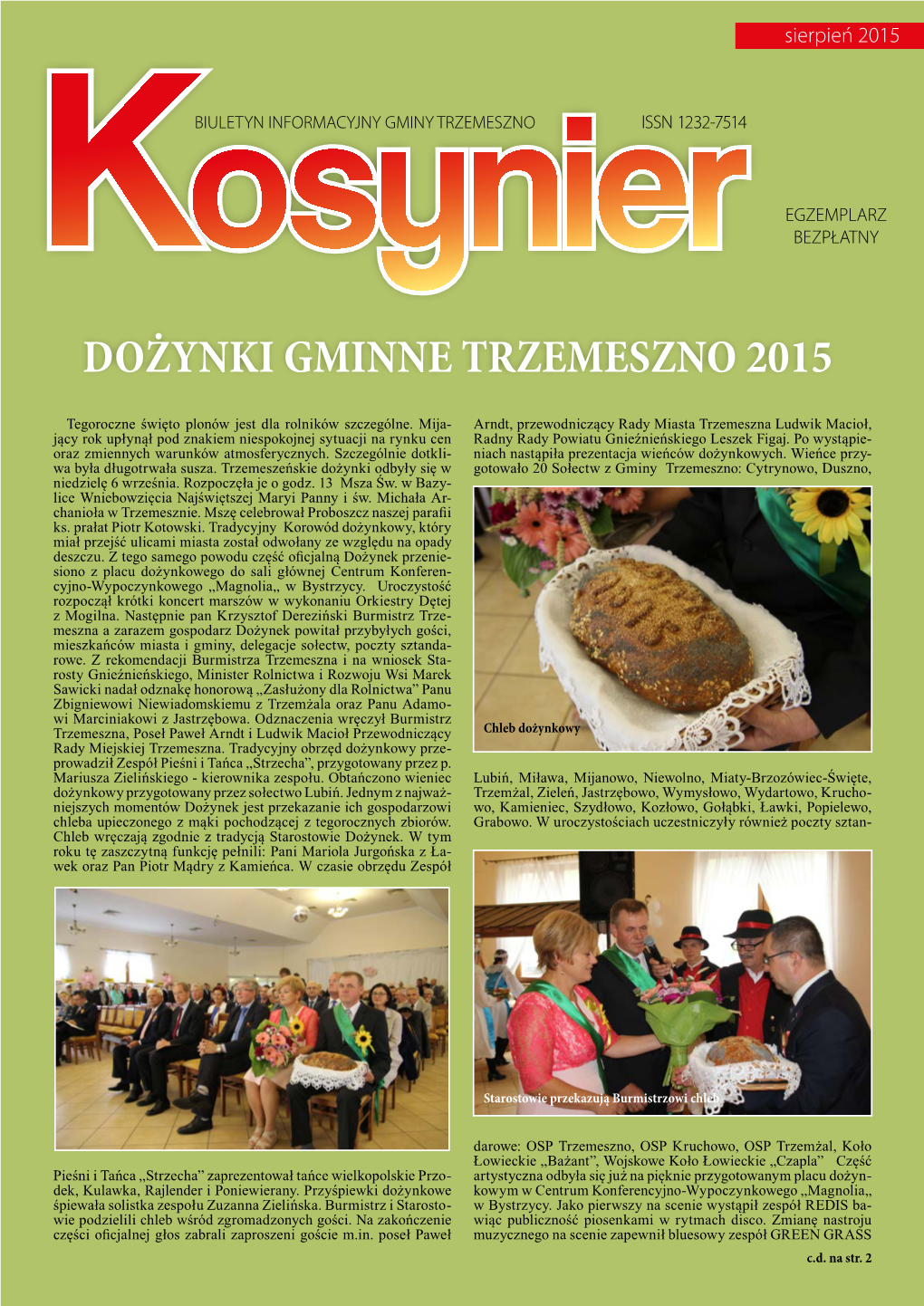 Dożynki Gminne Trzemeszno 2015