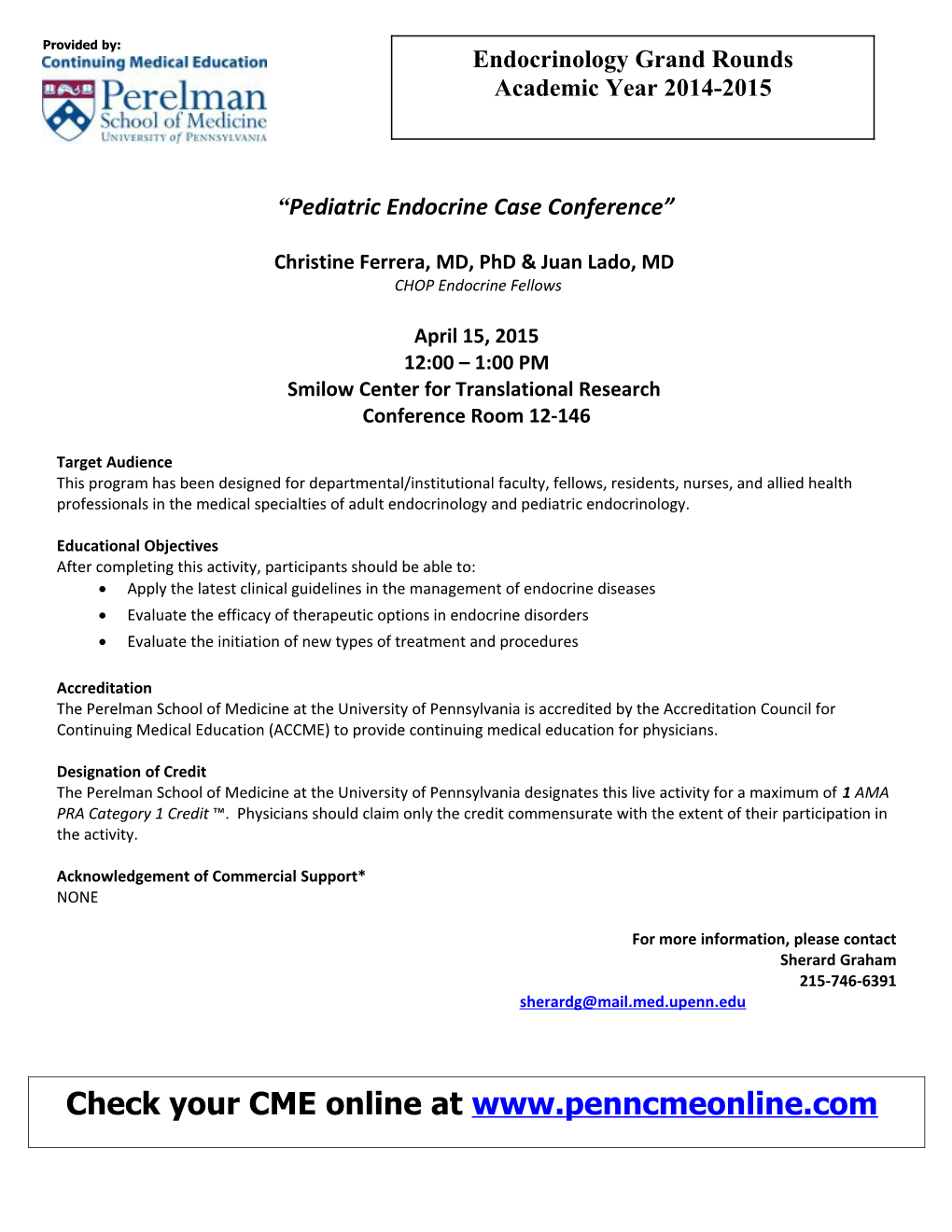 Pediatric Endocrine Case Conference