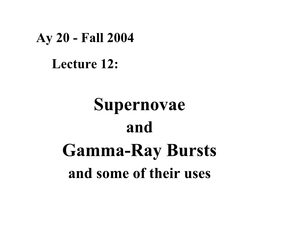Supernovae Gamma-Ray Bursts