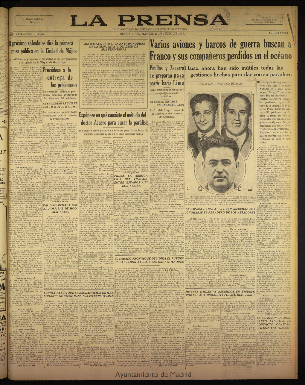 La Prensa De 25 De Junio De 1929, Nº 3571