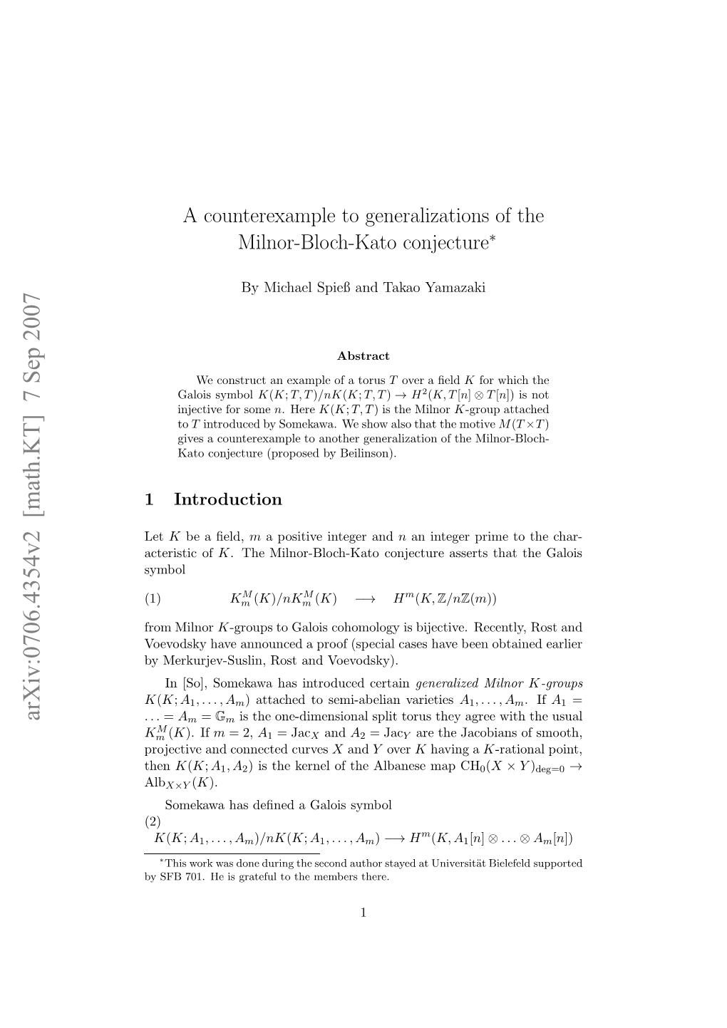 A Counterexample to Generalizations of the Milnor-Bloch-Kato Conjecture