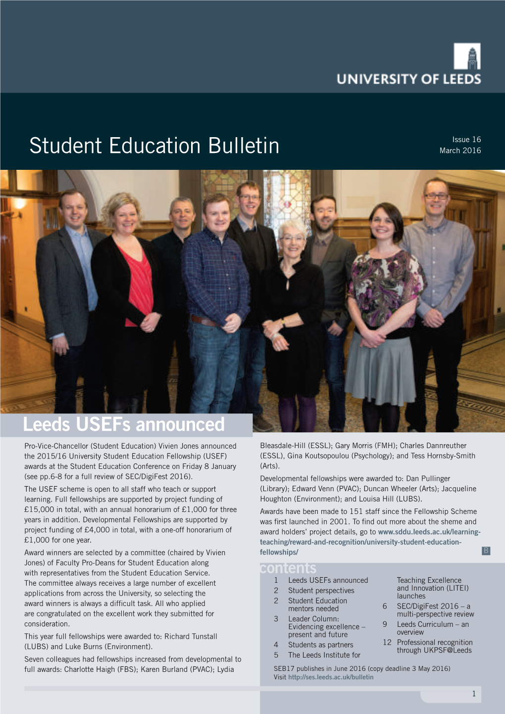 Student Education Bulletin March 2016