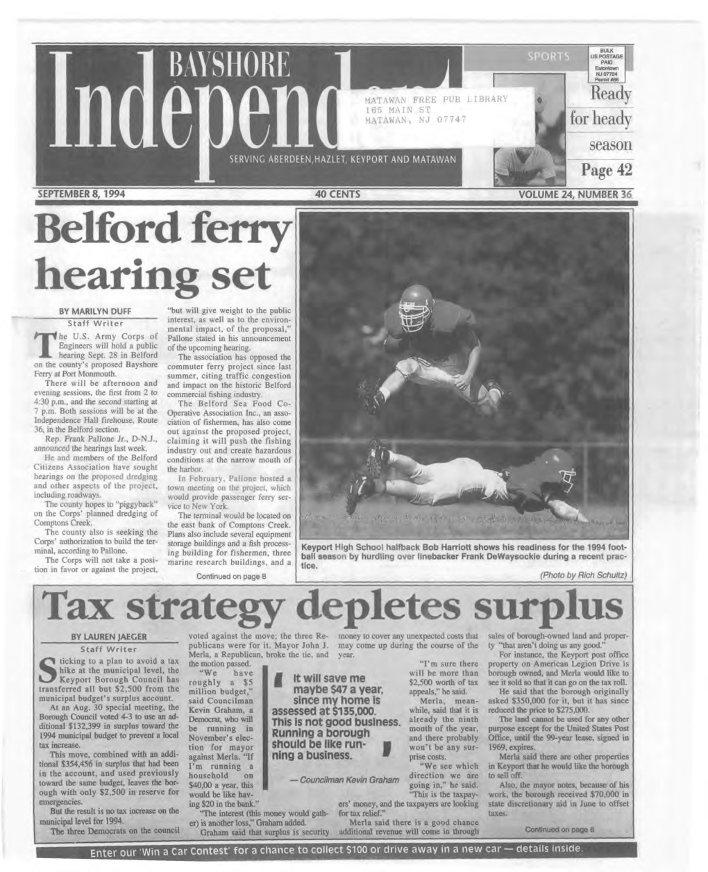 Tax Strategy Depletes Surplus Belford Ferry Hearing