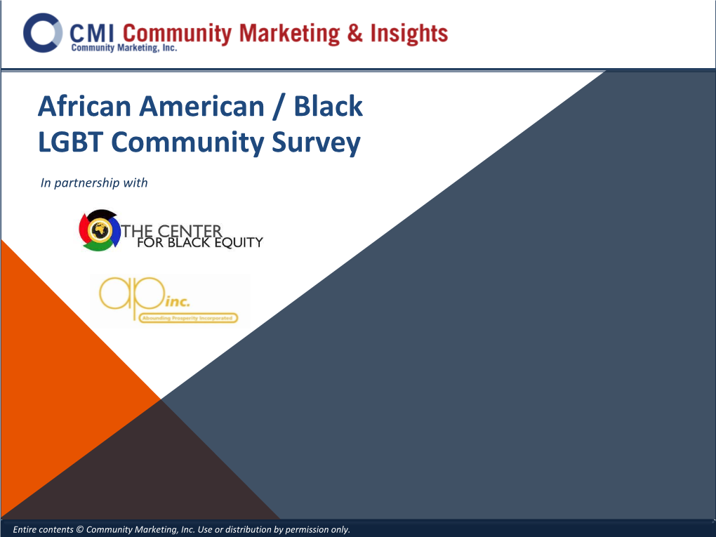 African American / Black LGBT Community Survey