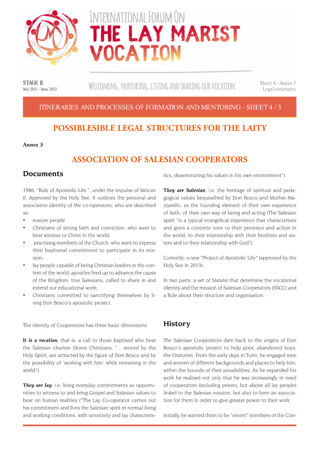 Possiblesible Legal Structures for the Laity