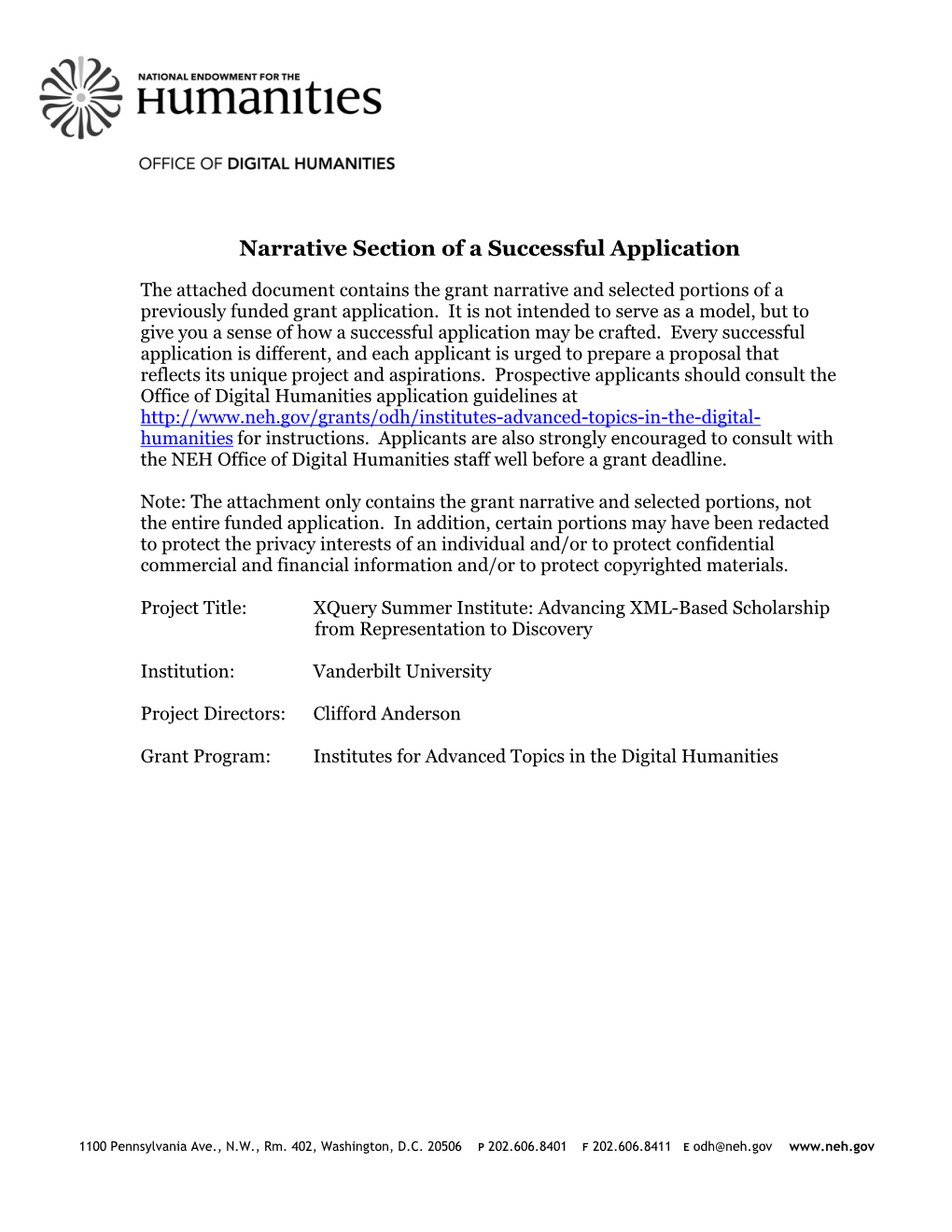 Vanderbilt University, Advancing XML-Based Scholarship