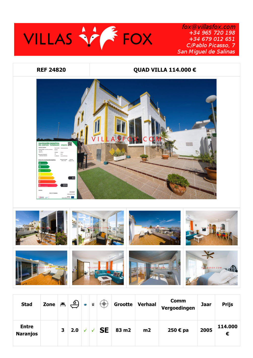 Ref 24820 Quad Villa 114.000 €