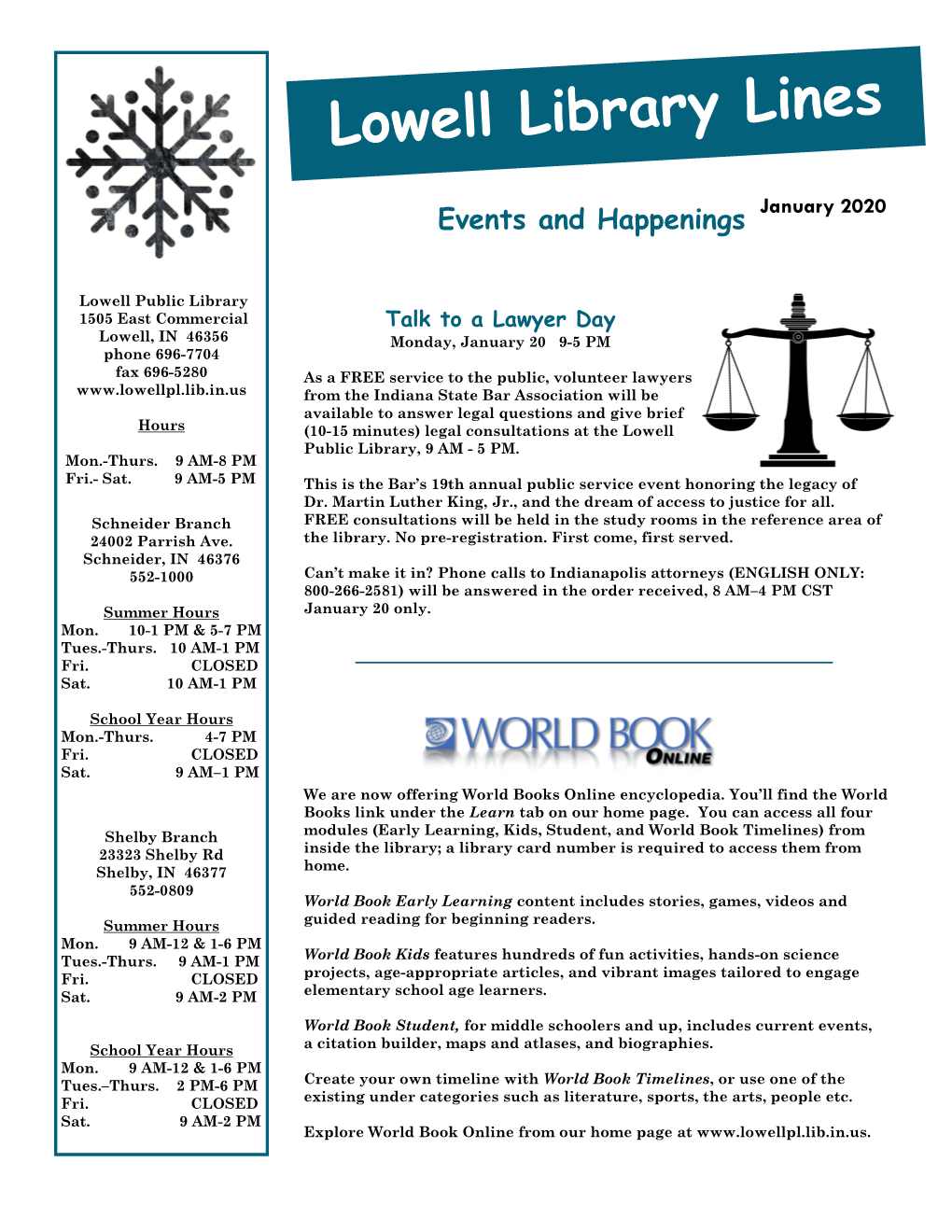Events and Happenings January 2020
