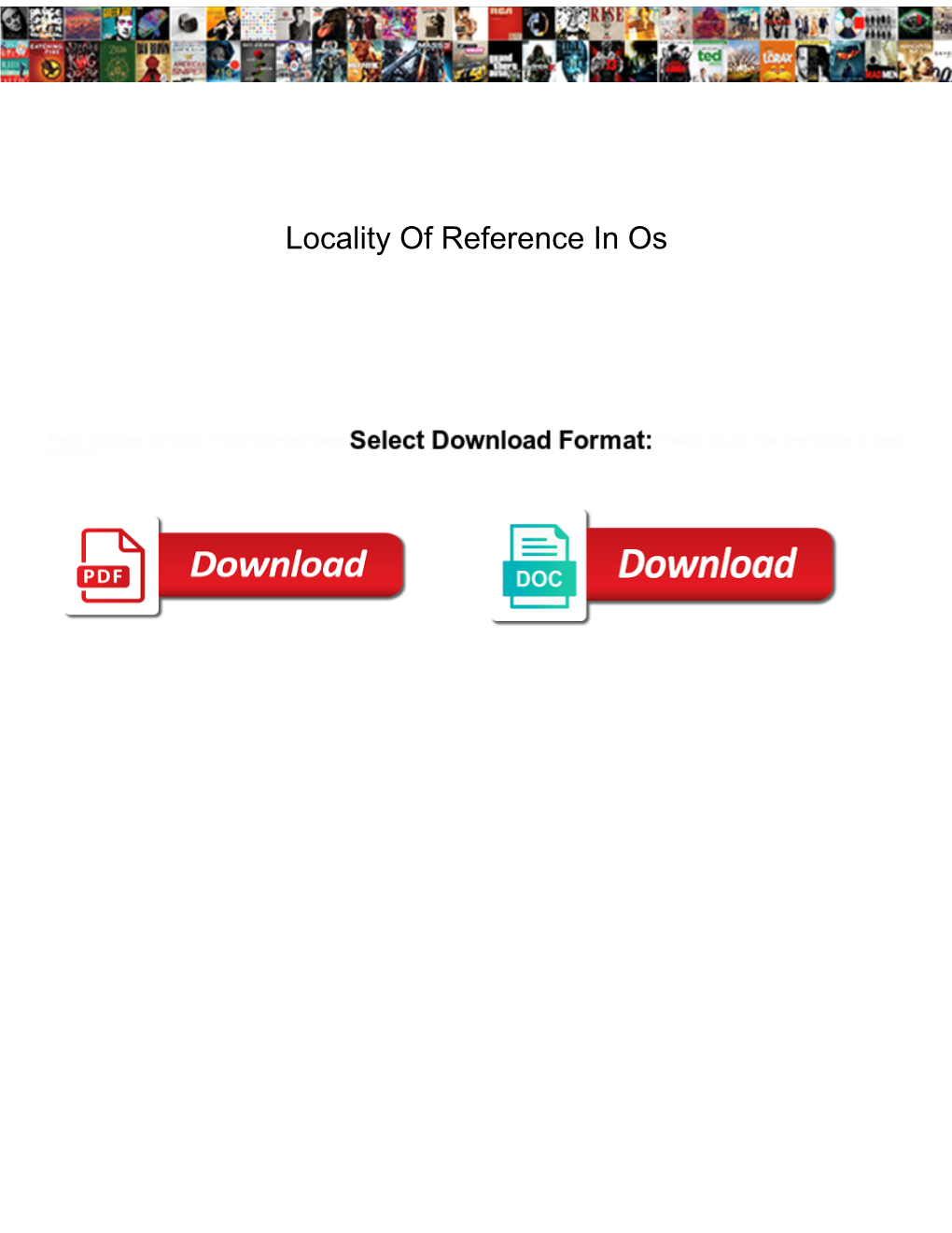 Locality of Reference in Os
