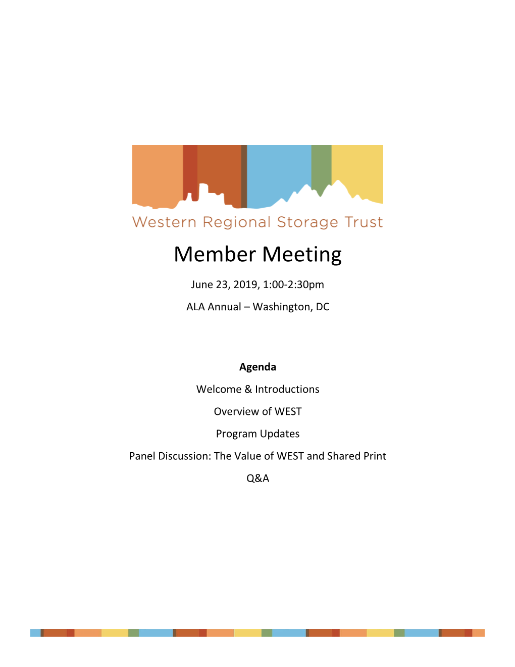 WEST Member Meeting Updates