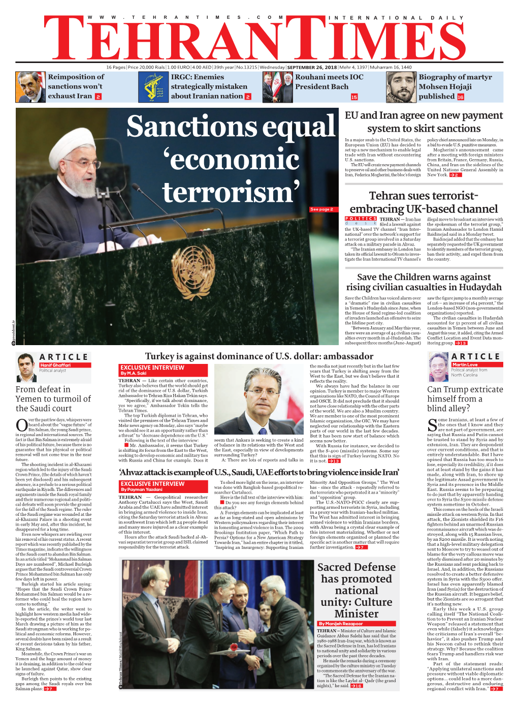 Sanctions Equal 'Economic Terrorism'