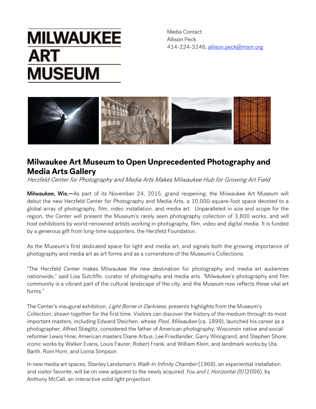 Milwaukee Art Museum to Open Unprecedented Photography And