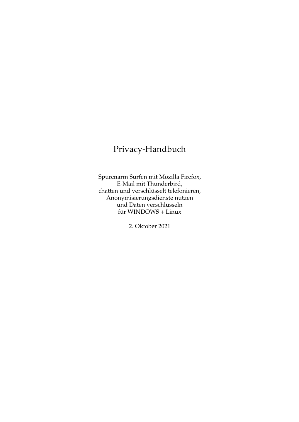 Privacy-Handbuch