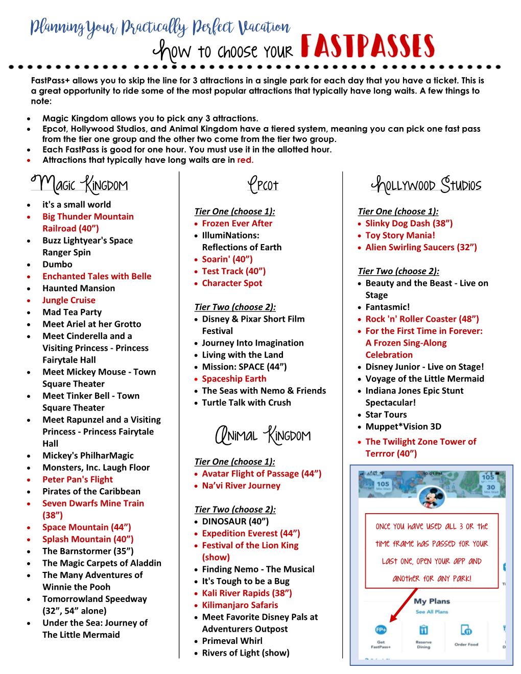 How to Choose Your Fastpasses