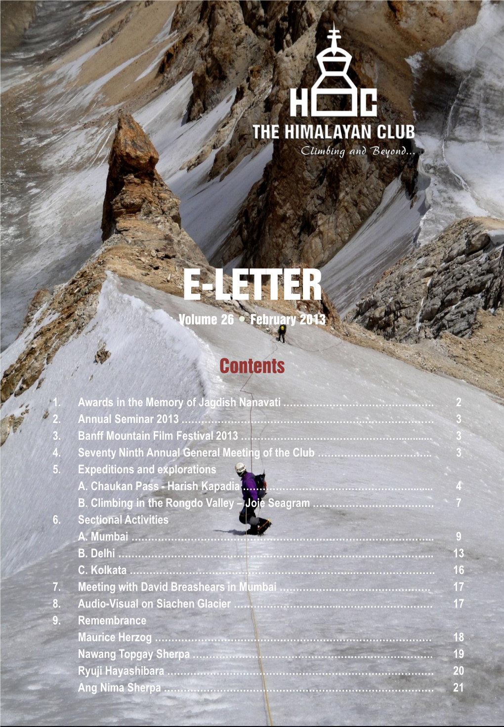 The Himalayan Club E-Letter, Volume 26