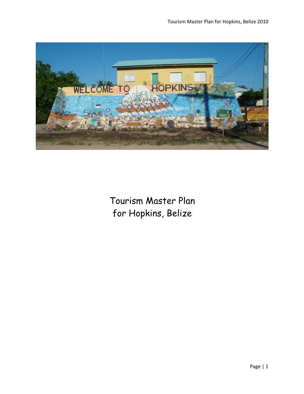 Tourism Master Plan for Hopkins, Belize 2010