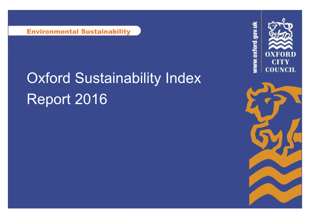 Oxford Sustainability Index – 2016