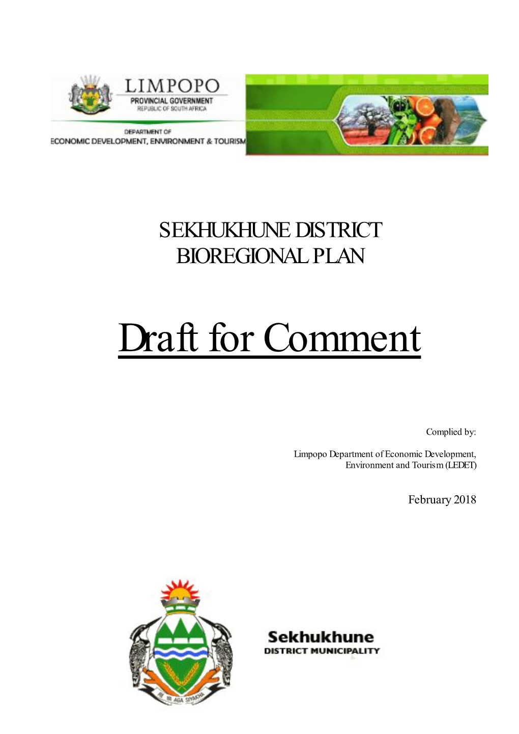 Sekhukhune District Bioregional Plan DRAFT for COMMENT I