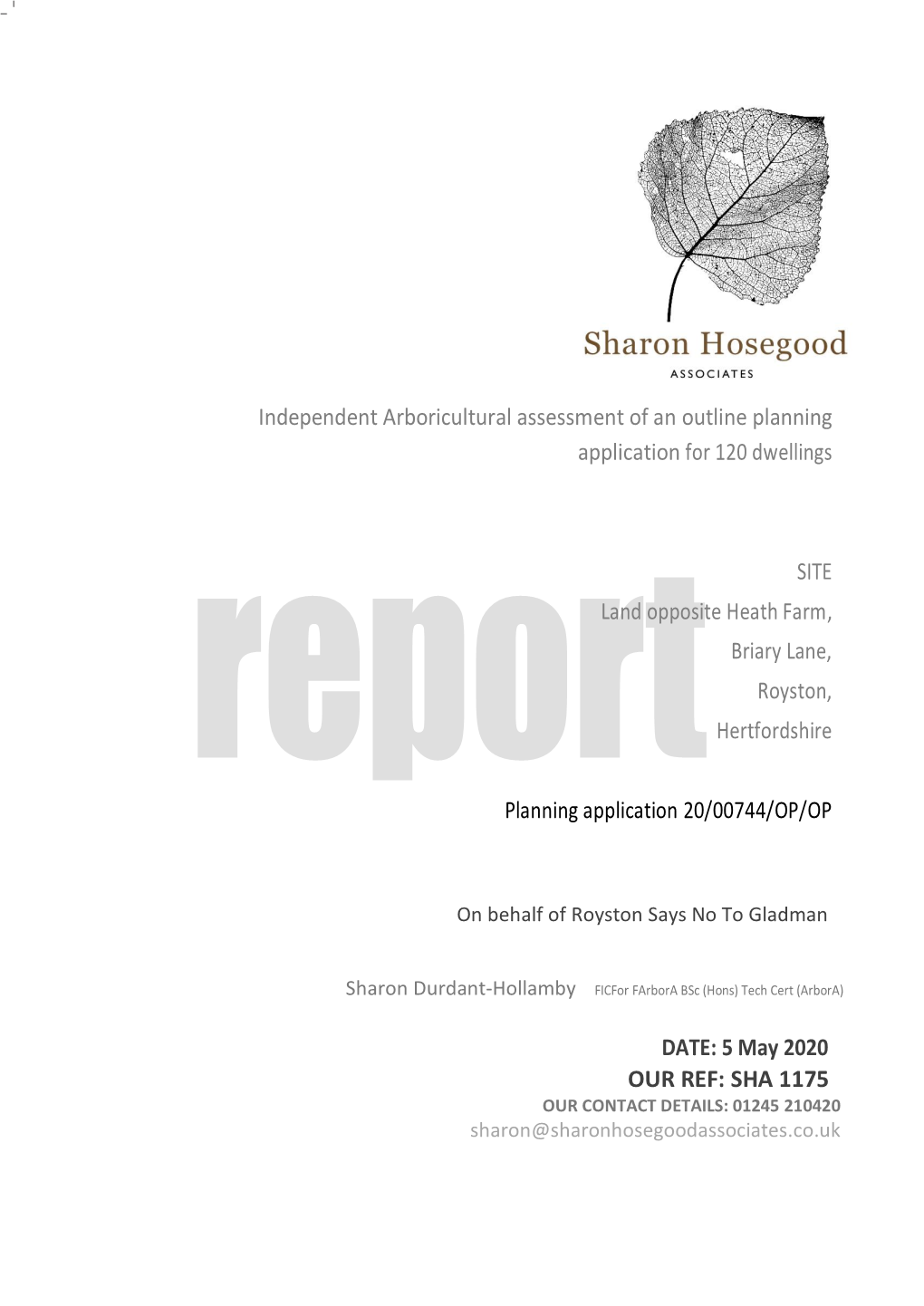 Arboricultural Report - Gladmans on Behalf of Royston Says No to Gladman