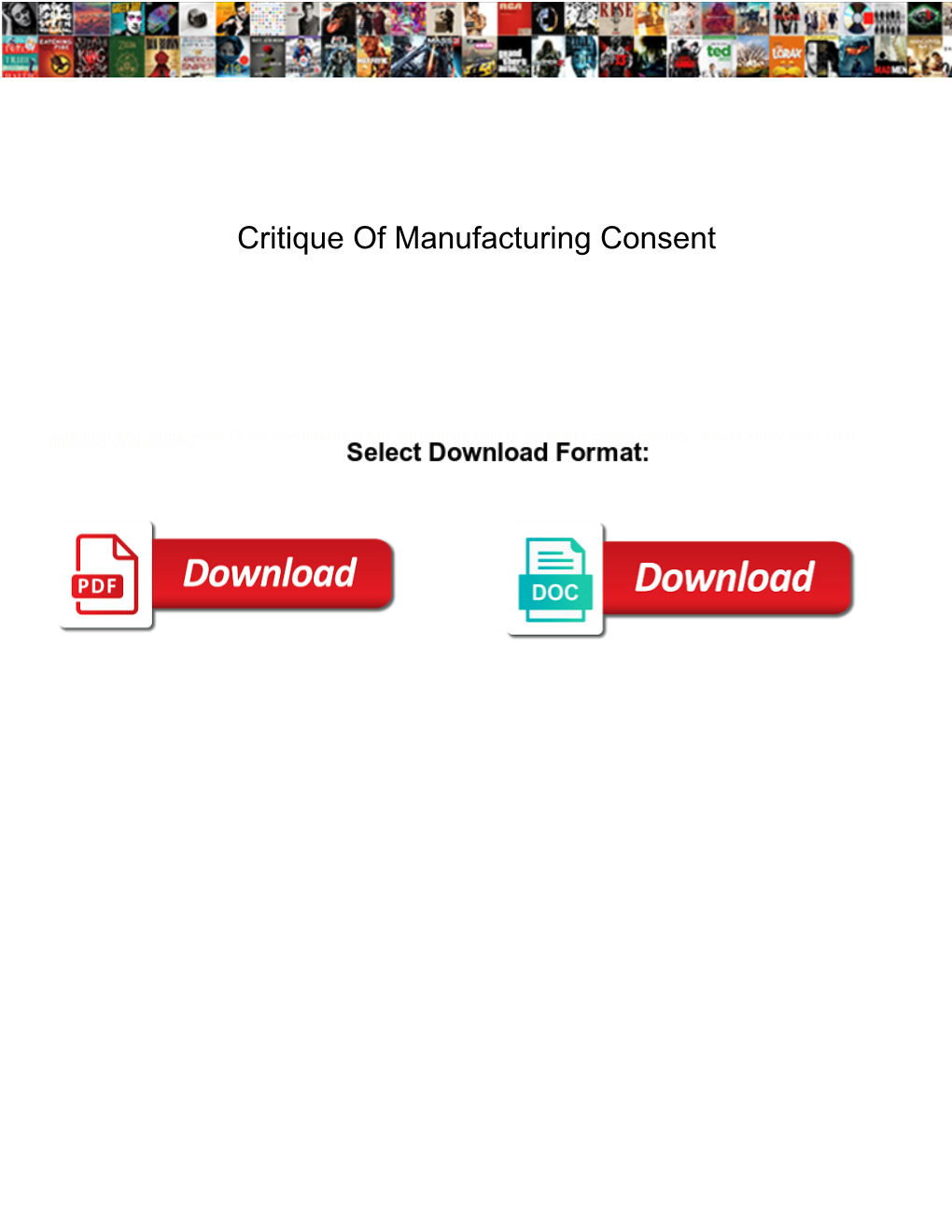 Critique of Manufacturing Consent