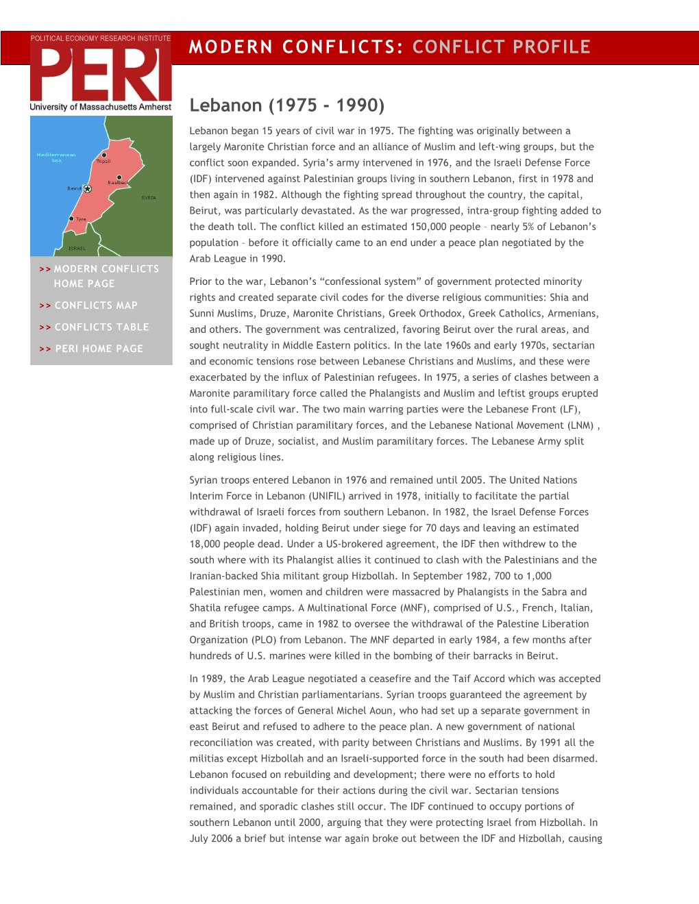 War Profile – Iraq/US