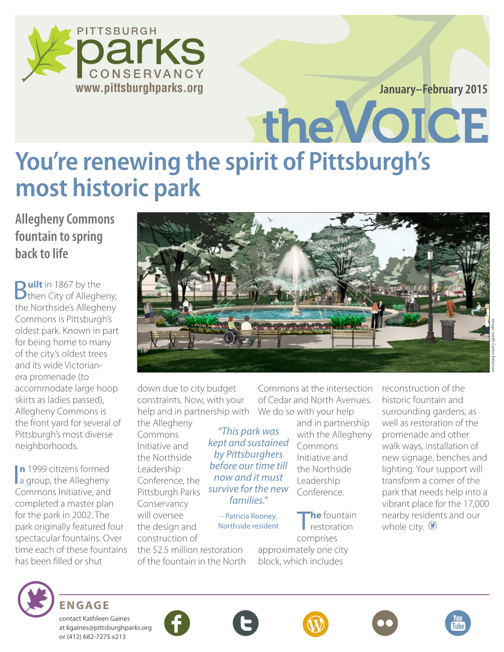 You're Renewing the Spirit of Pittsburgh's Most Historic Park