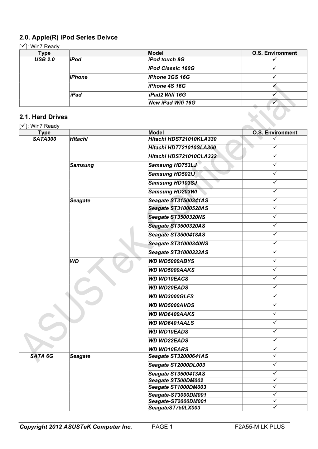 M/B Compatibility Test Report