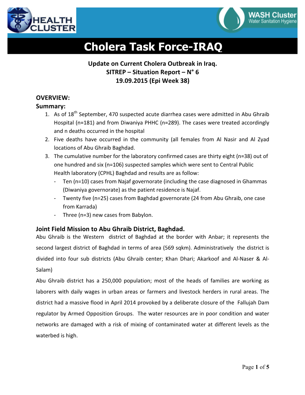 Cholera Task Force-IRAQ