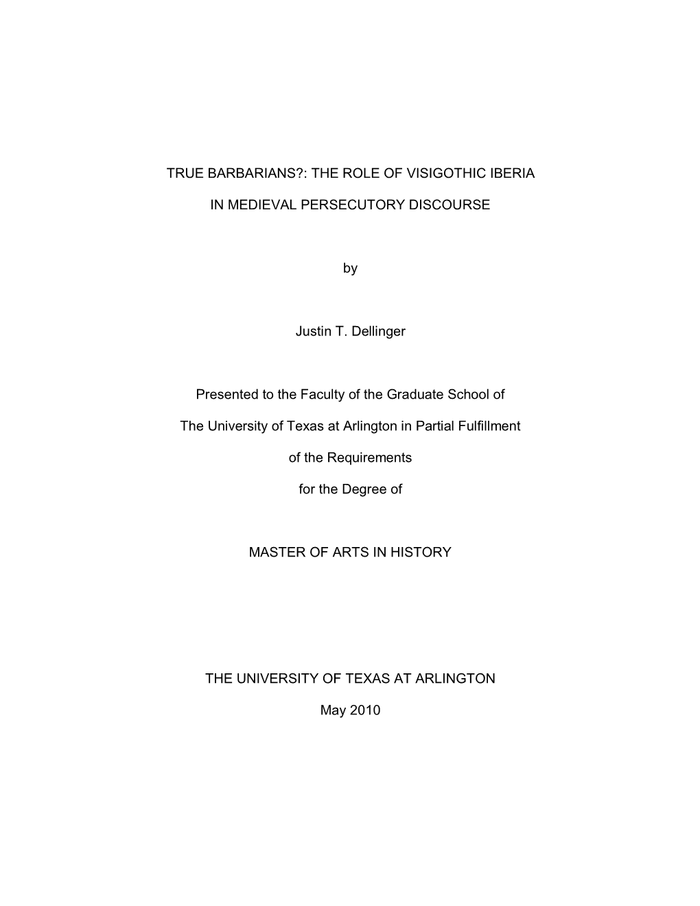 University of Texas at Arlington Dissertation Template