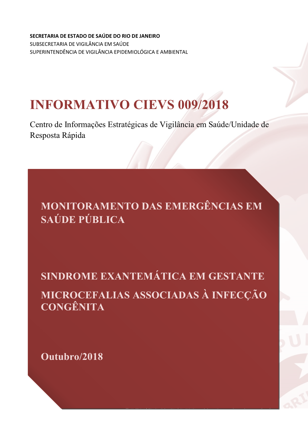 Informativo Cievs 009/2018