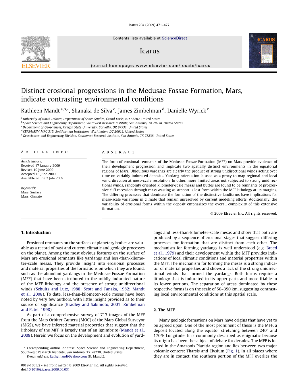 Distinct Erosional Progressions in the Medusae Fossae Formation, Mars, Indicate Contrasting Environmental Conditions