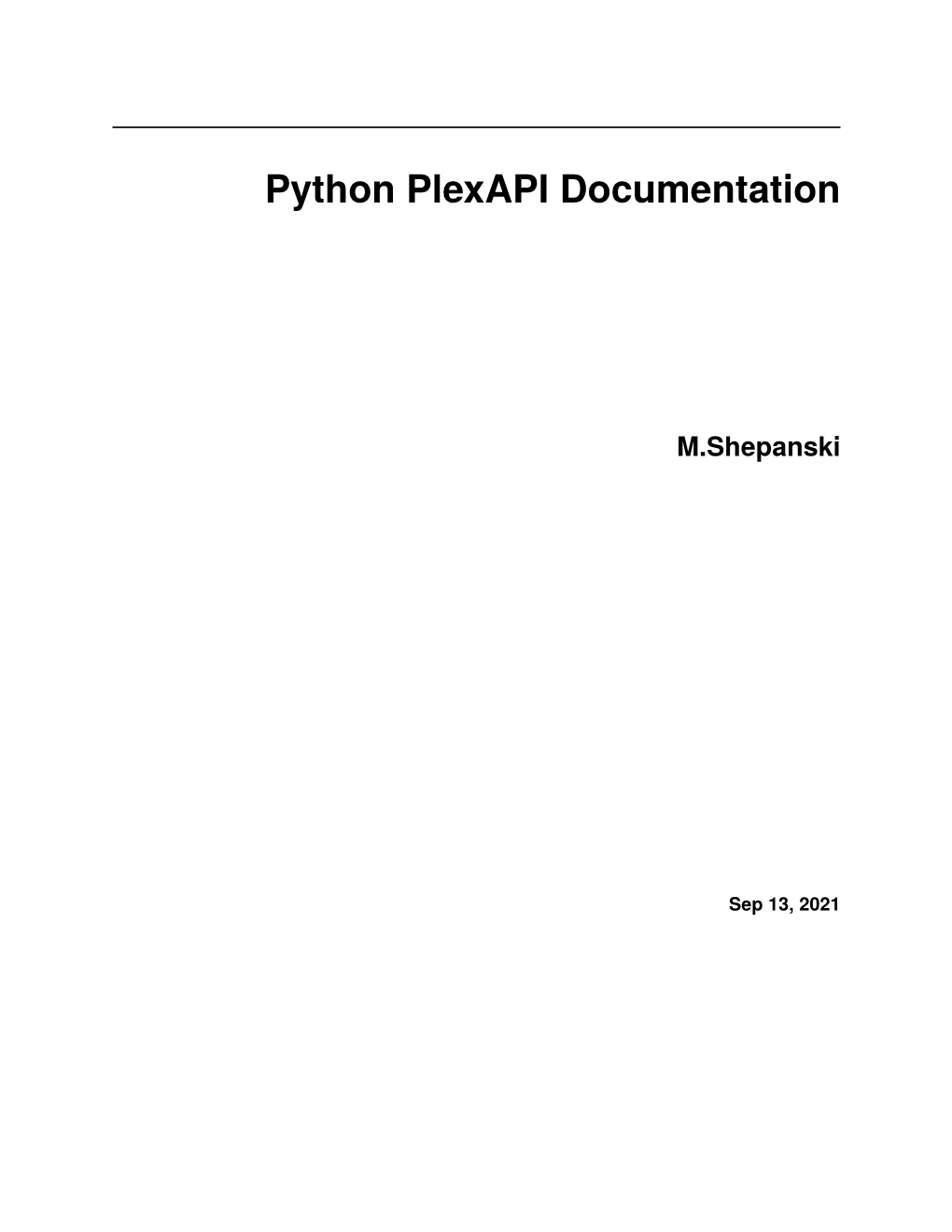 Python Plexapi Documentation