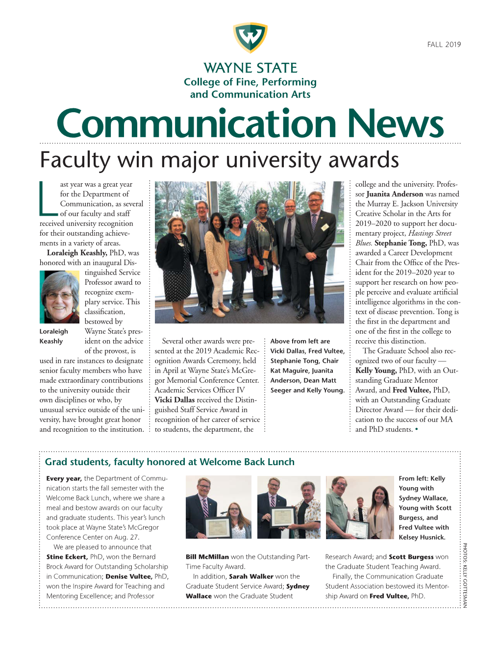 Communication News Faculty Win Major University Awards Ast Year Was a Great Year College and the University