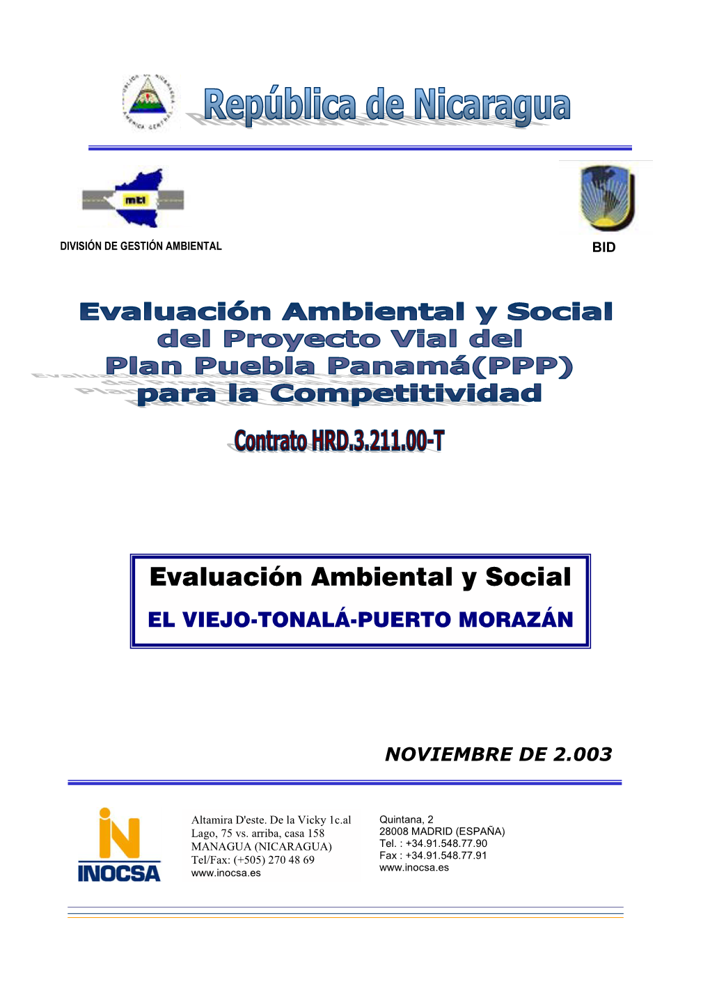 Evaluación Ambiental Y Social El Viejo – Tonalá – Puerto Morazán