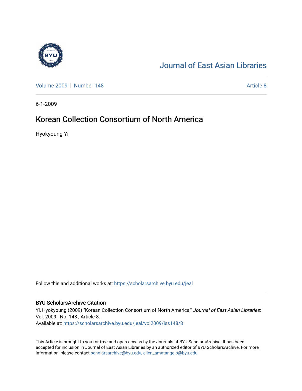 Korean Collection Consortium of North America