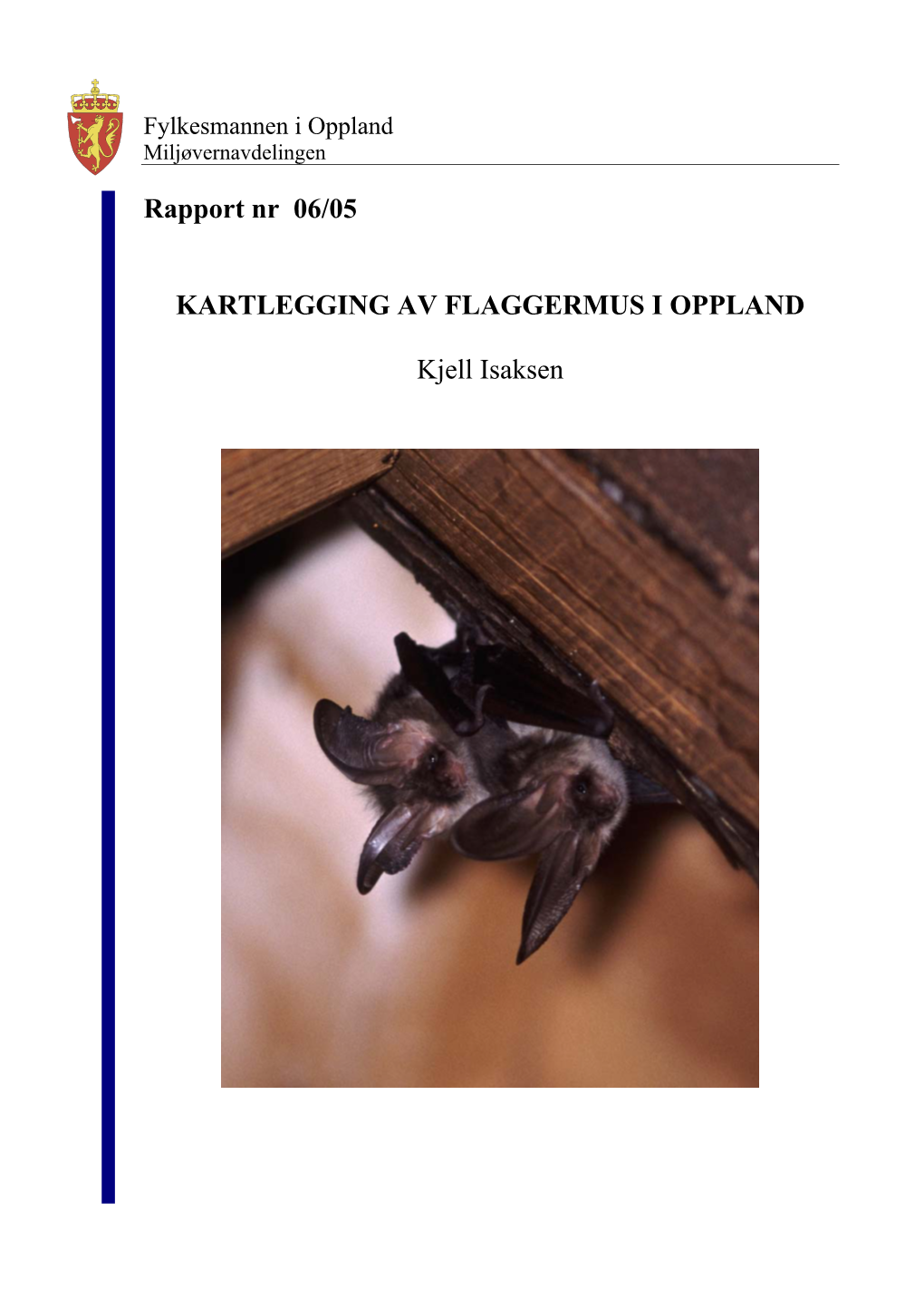 Rapport Nr 06/05 KARTLEGGING AV FLAGGERMUS I OPPLAND Kjell