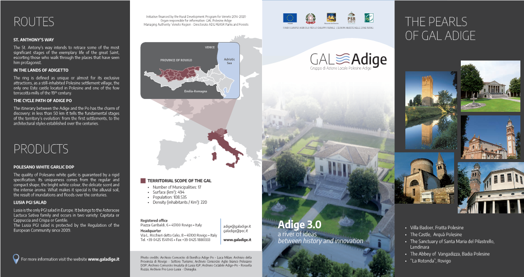 Routes Products the Pearls of Gal Adige